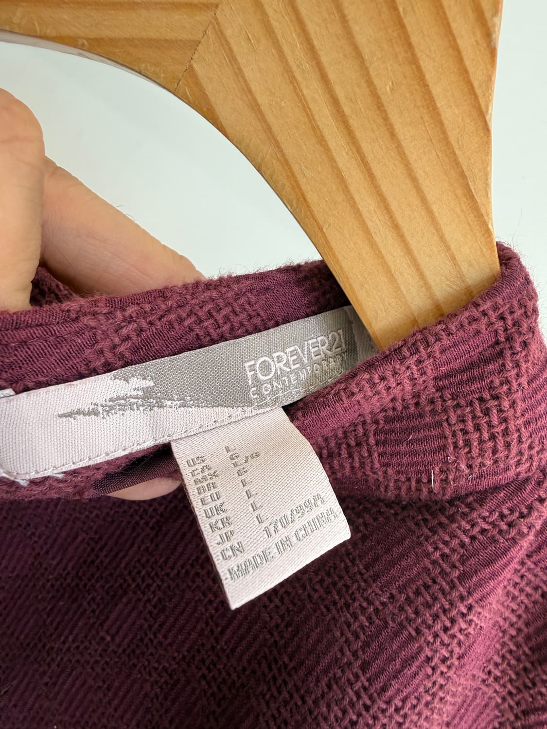 FOREVER21 버건디 도트 슬리브리스 상품이미지5