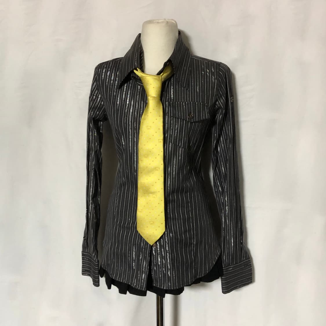 리락쿠마 도트 실크 넥타이 옐로우 상품이미지7