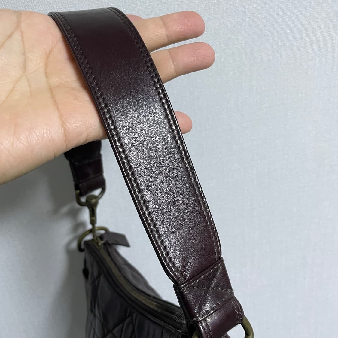 빈티지 크리스찬디올 램스킨 패턴 호보백 (다크브라운) 상품이미지4