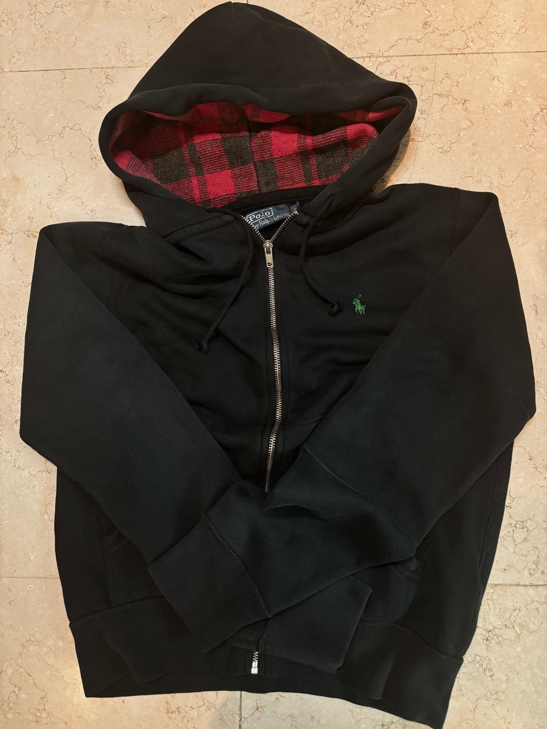 📍(희귀) 폴로 랄프로렌 90s 빈티지 미니포니 체크 후드집업 상품이미지1