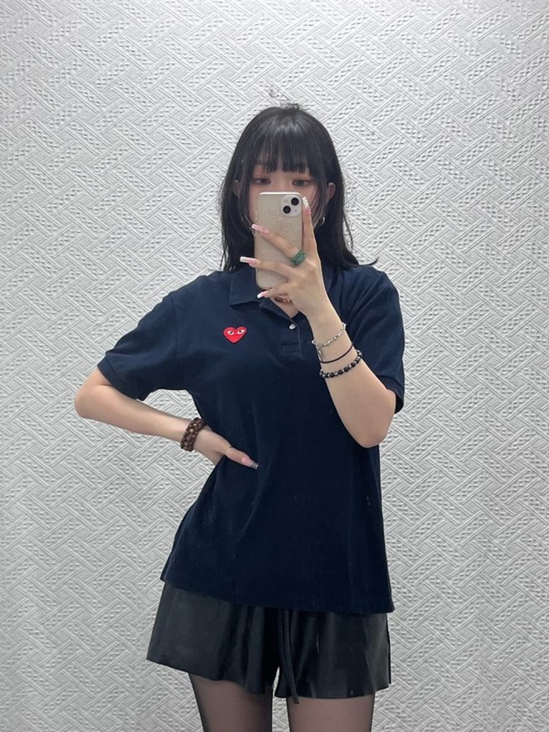 꼼데가르송 빈티지 캐주얼 시크 하트와펜 반팔 카라티 L C12197 상품이미지2
