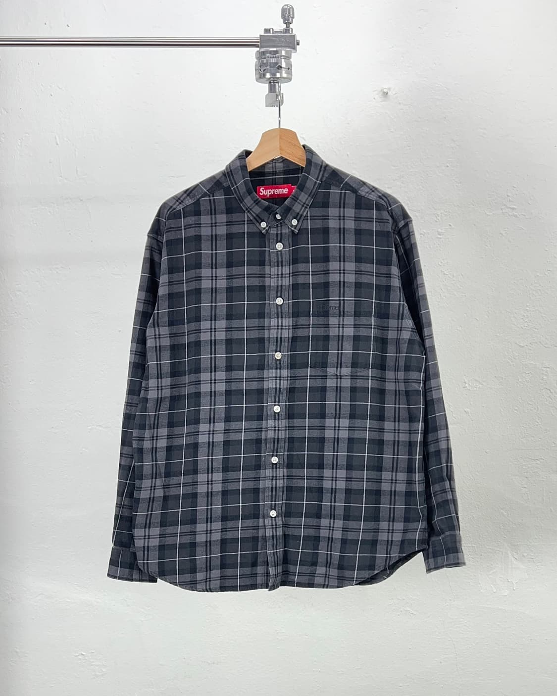 슈프림 24fw 플레이드 플란넬 셔츠 블랙 상품이미지1