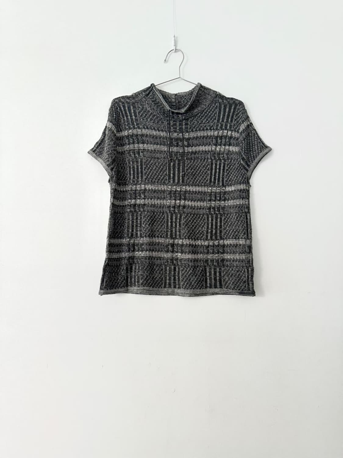 Neck string boucle half knit / grey 상품이미지1
