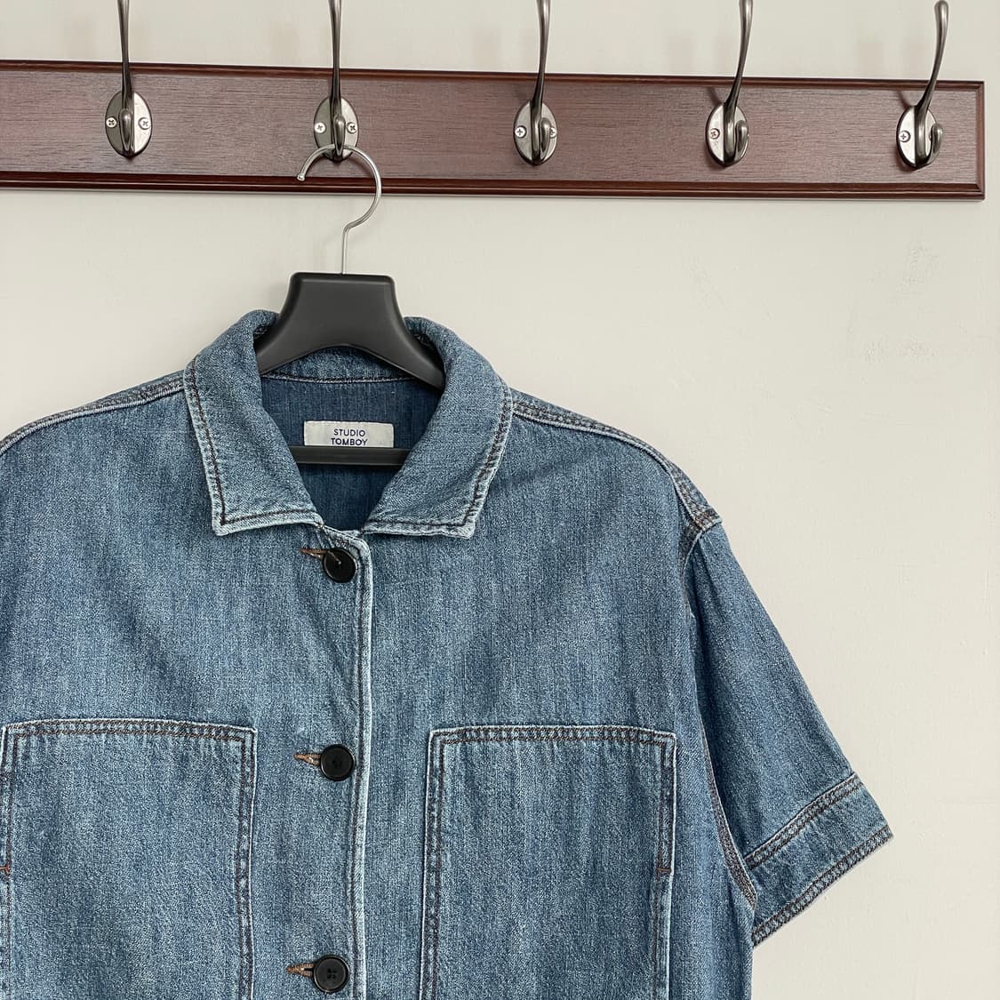 스튜디오톰보이 오버핏 데님 반팔 셔츠 상품이미지3