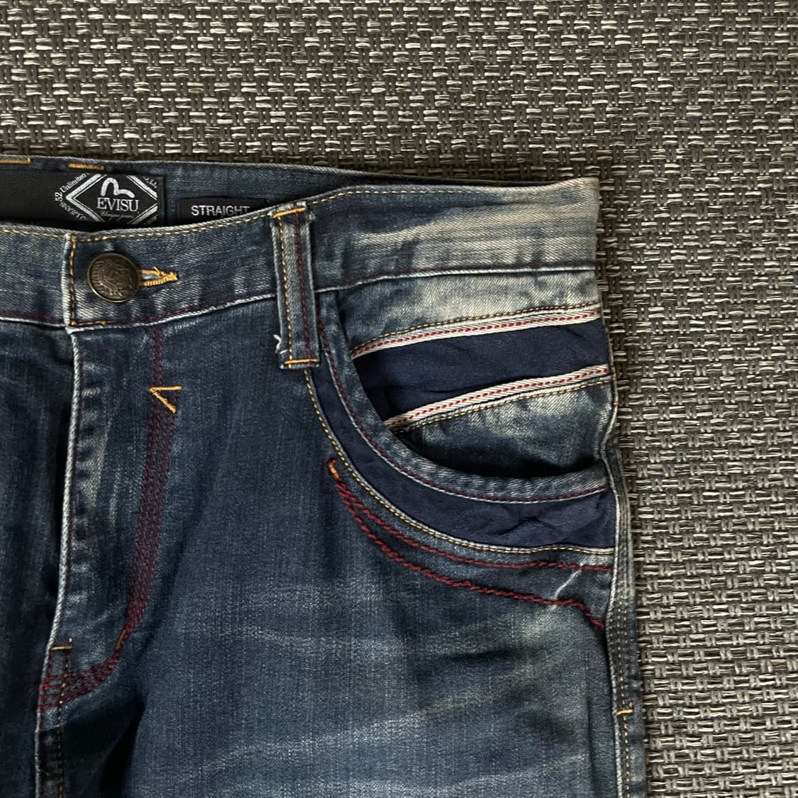 (34) 에비수 레드 스티치  스트레이트 데님 팬츠 상품이미지4