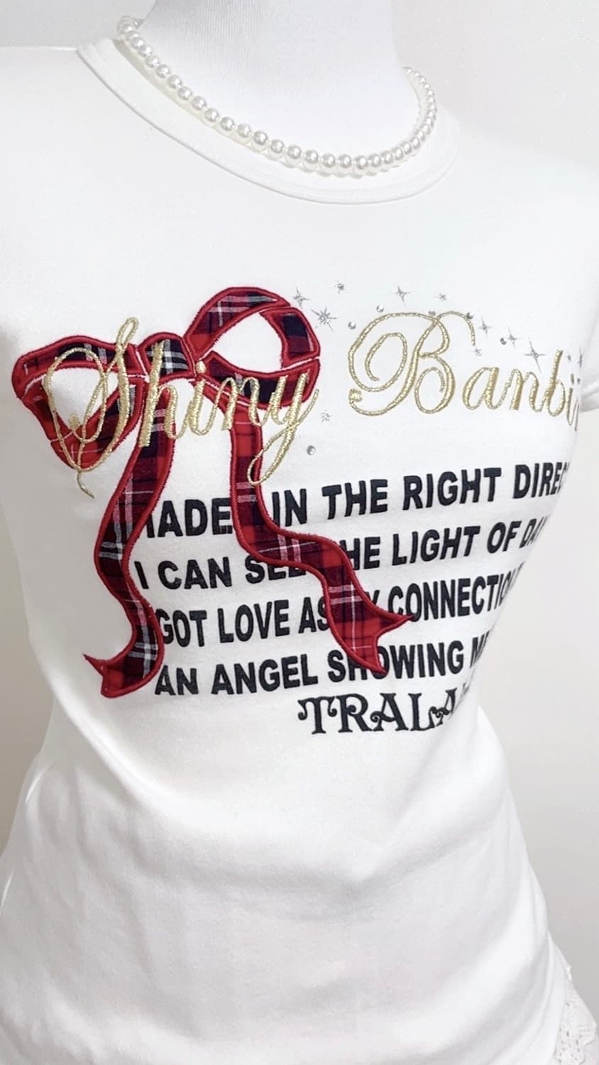 Tralala 트랄라라 캐캐체 반팔 딱붙탑 갸루 오네갸루 조지후쿠 상품이미지3