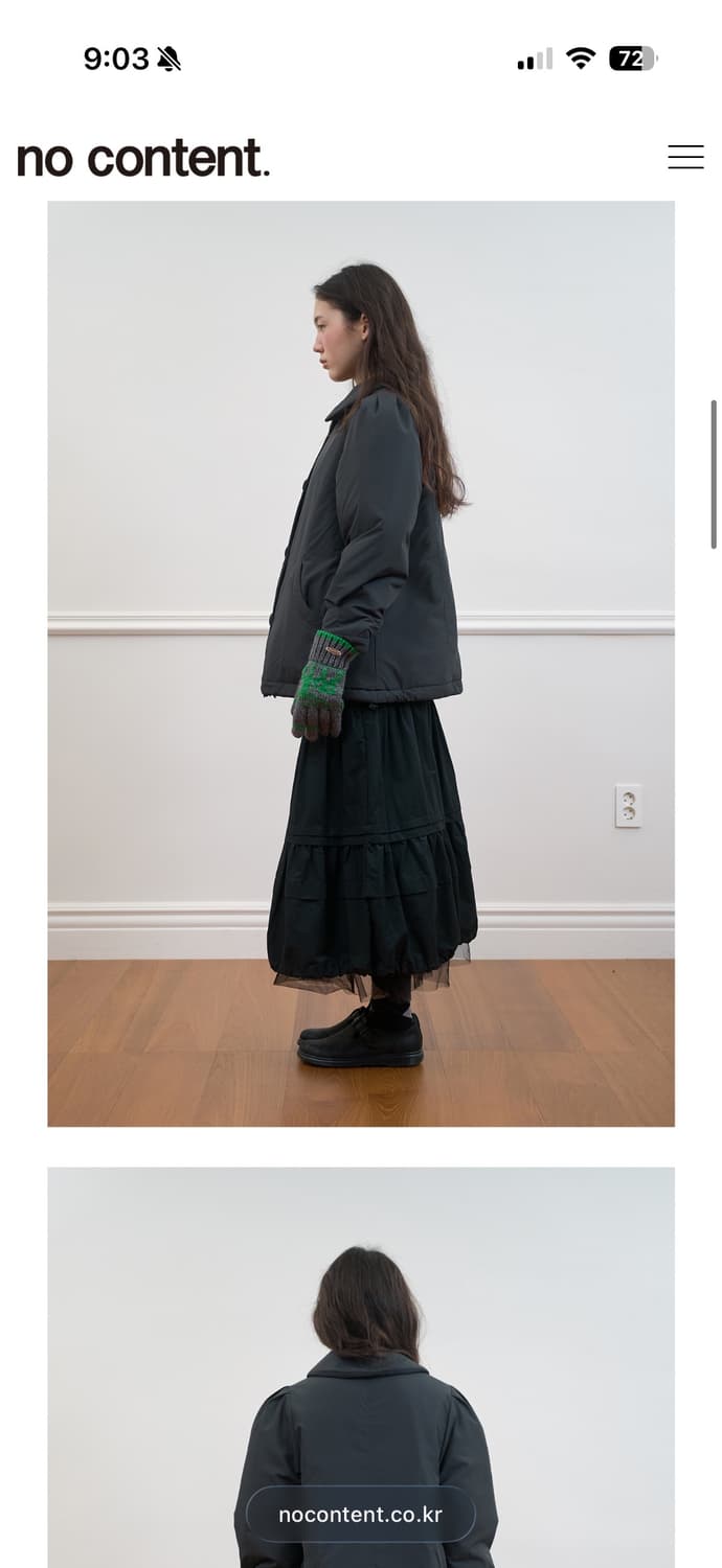 새상품) 노컨텐츠 삐삐 패딩 자켓 딥 차콜 상품이미지6