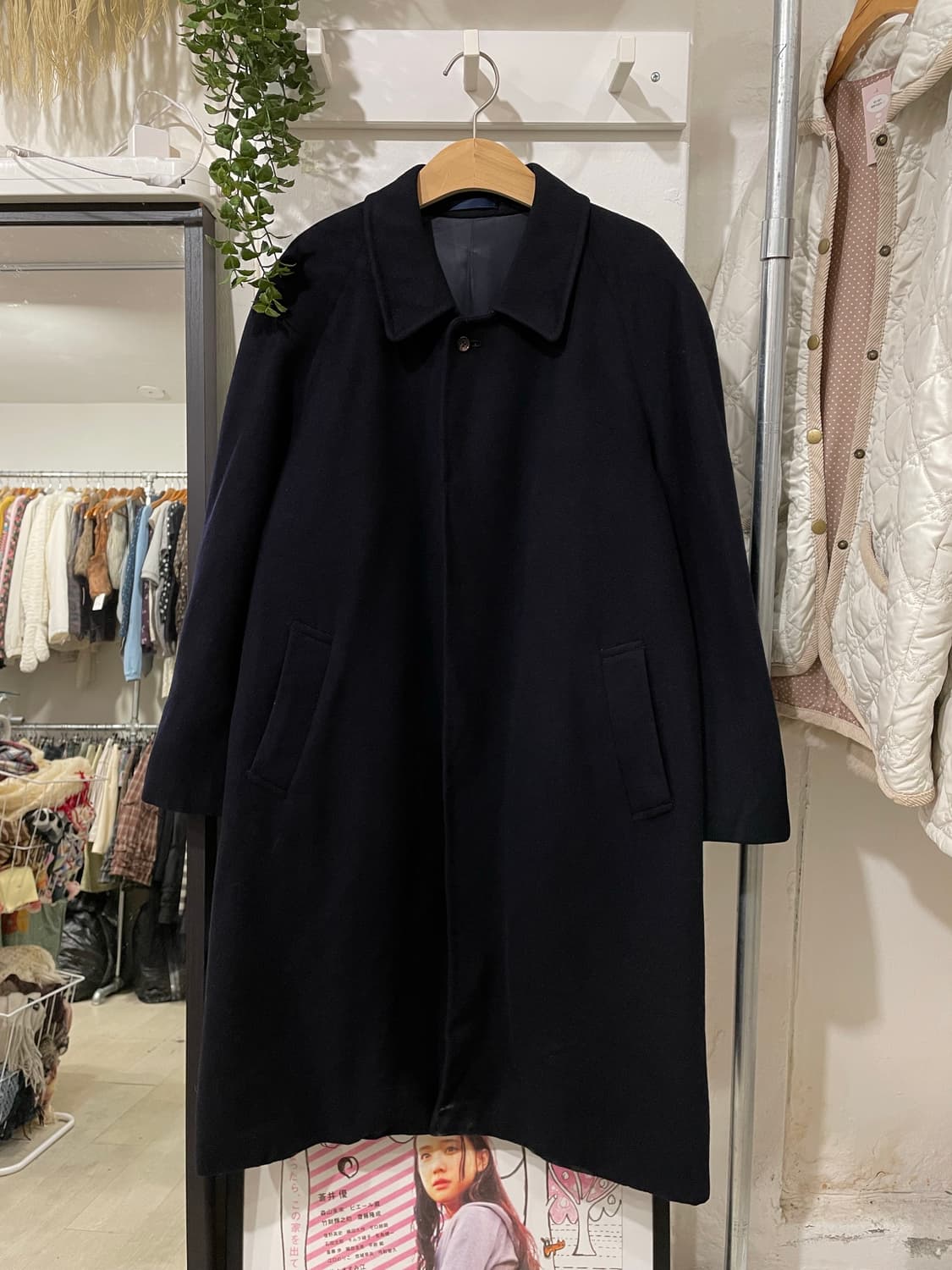 다크네이비 캐시미어 롱코트 상품이미지9