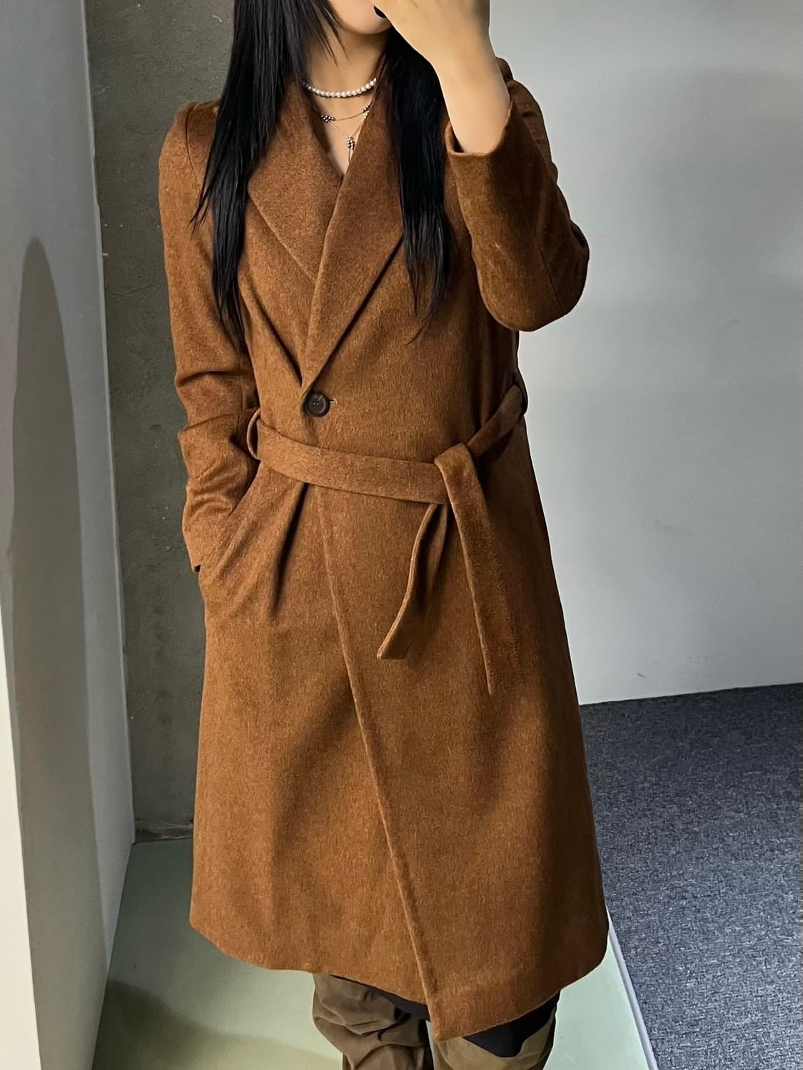 크리스찬 디올 100% 캐시미어 벨티드 코트 상품이미지1