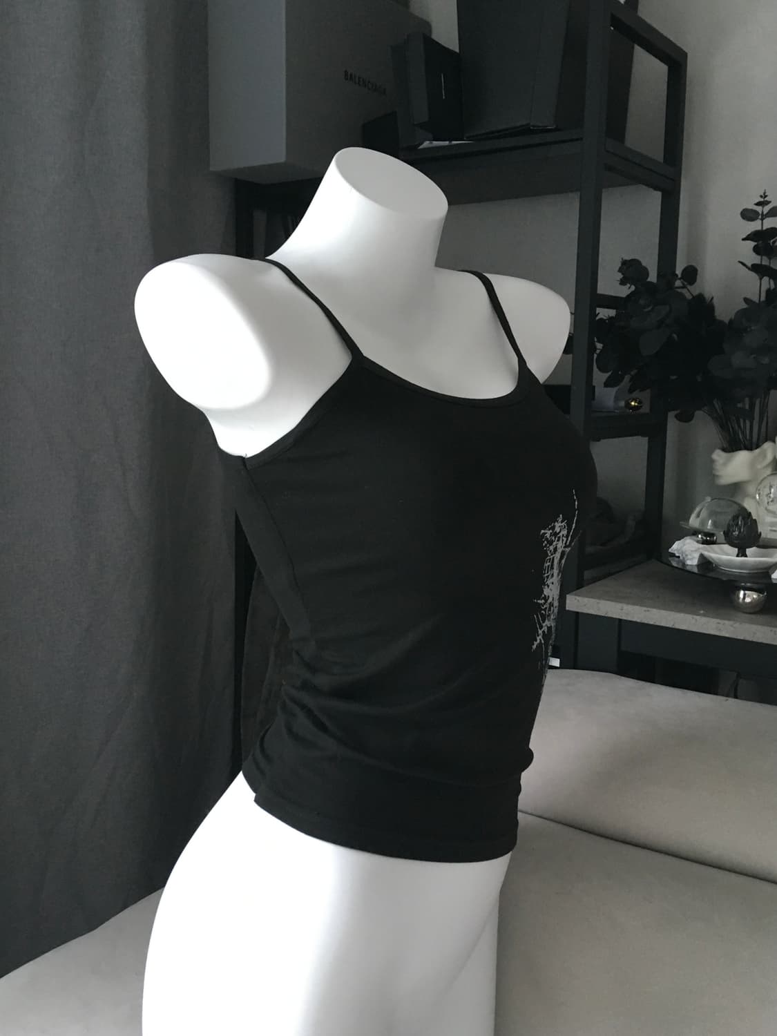 ༒ black and white printed sleeveless 상품이미지4