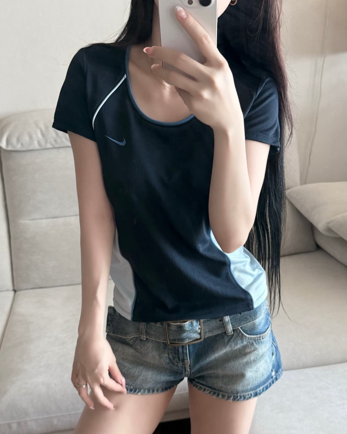나이키 일본 스카이블루 네이비 반팔 상품이미지1