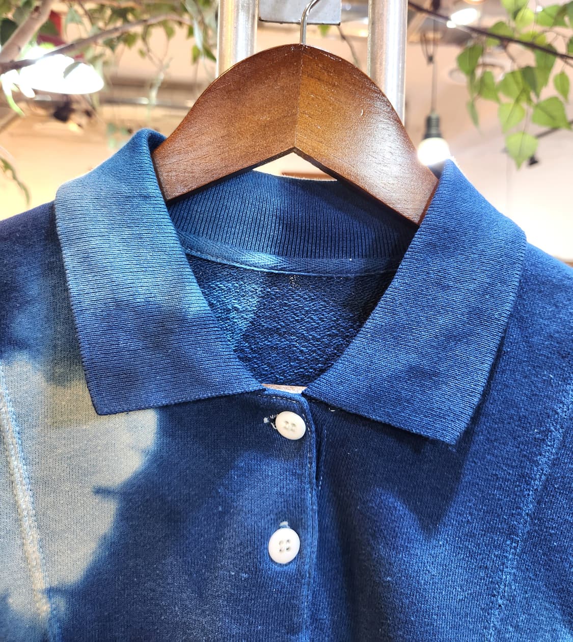 인디고  워싱 코튼 카라 반팔 상품이미지3