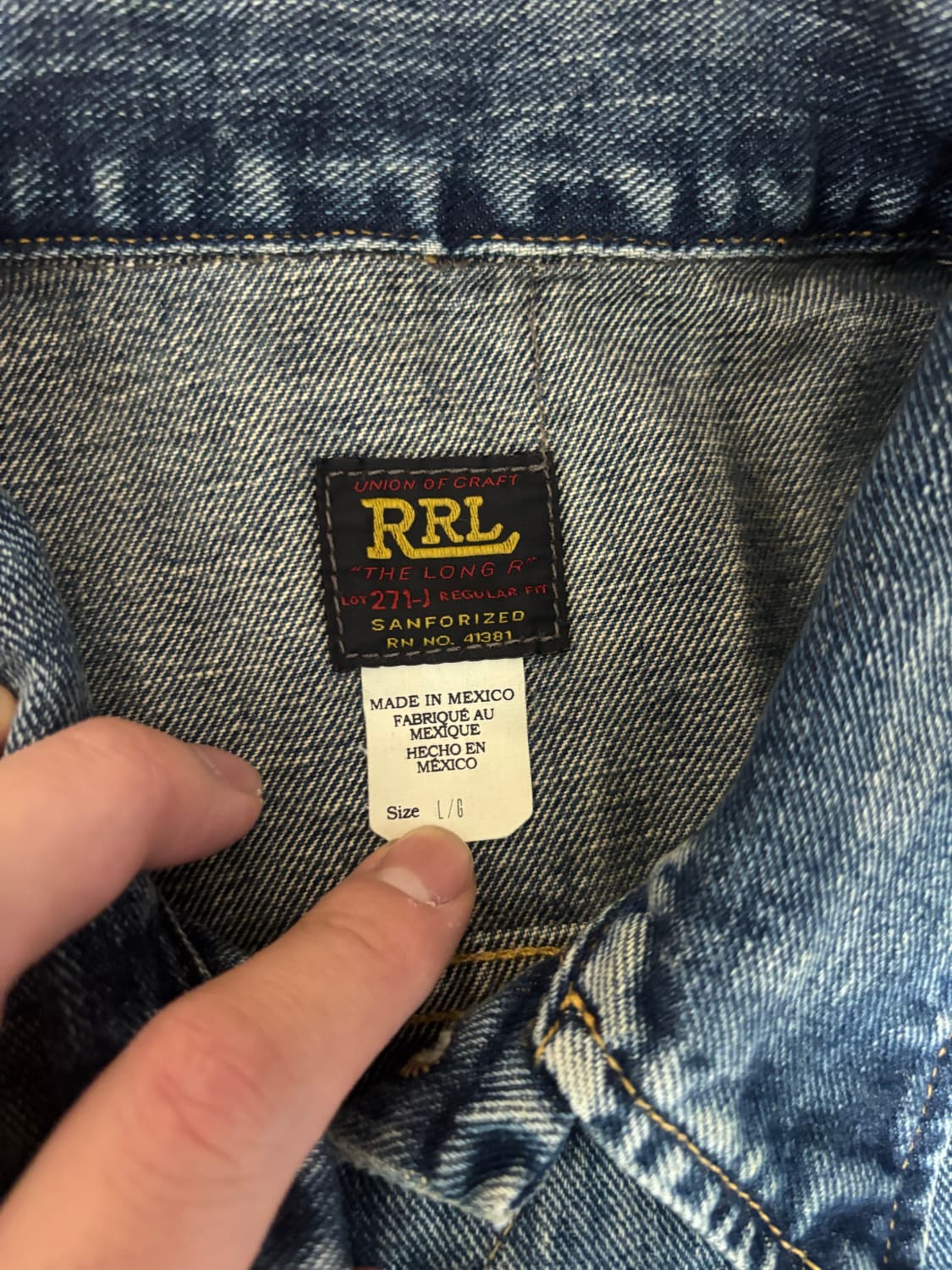 (새상품) rrl lot 271 리랜드 청자켓 L사이즈 판매합니다 상품이미지3