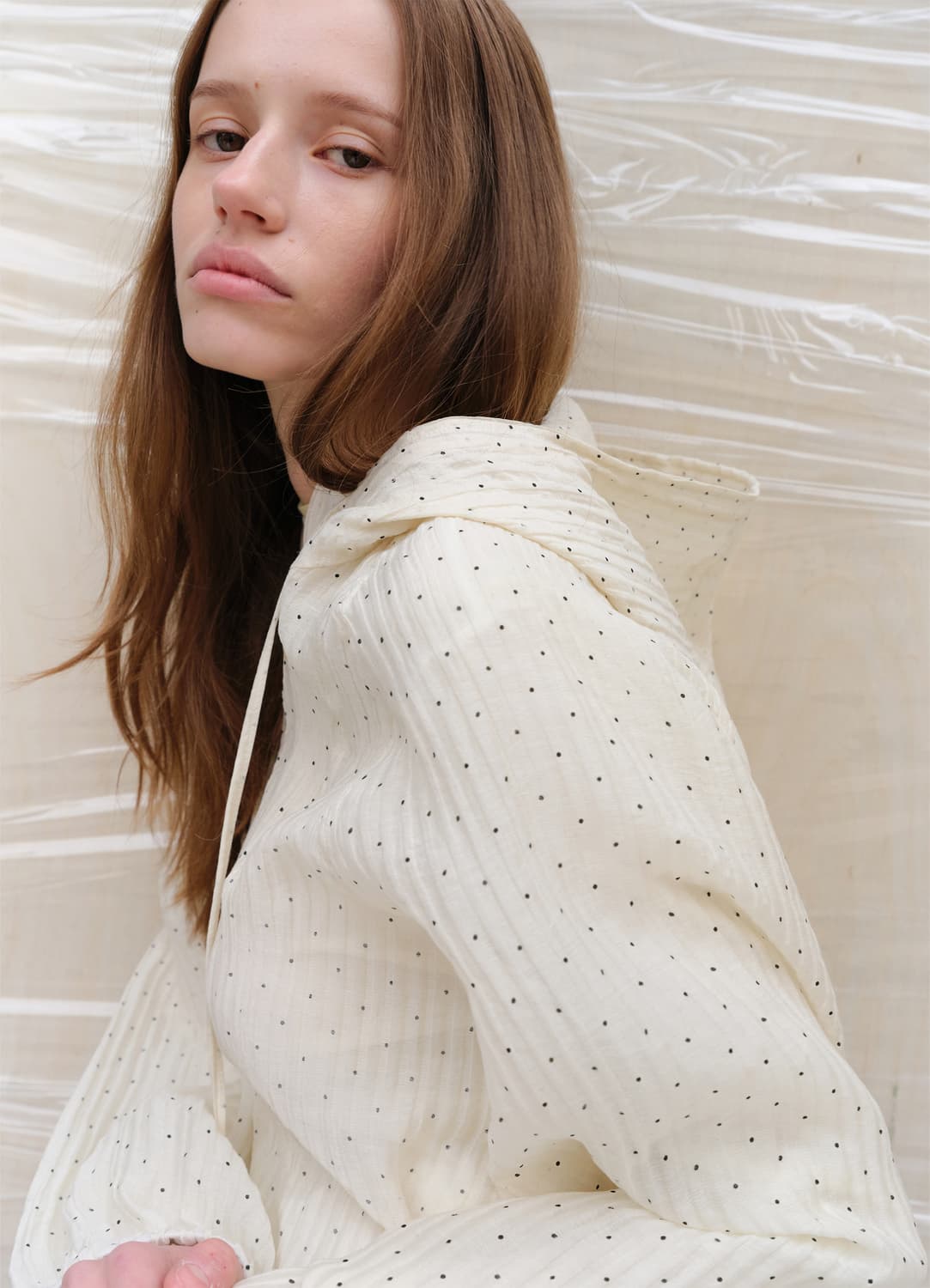 르바 Dot Bubble Hoody Anorak - Cream Butte 상품이미지8