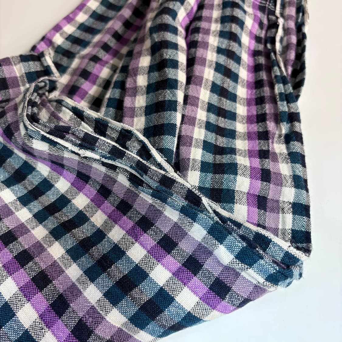 체크 스트라이프 코튼 태슬 머플러  상품이미지5