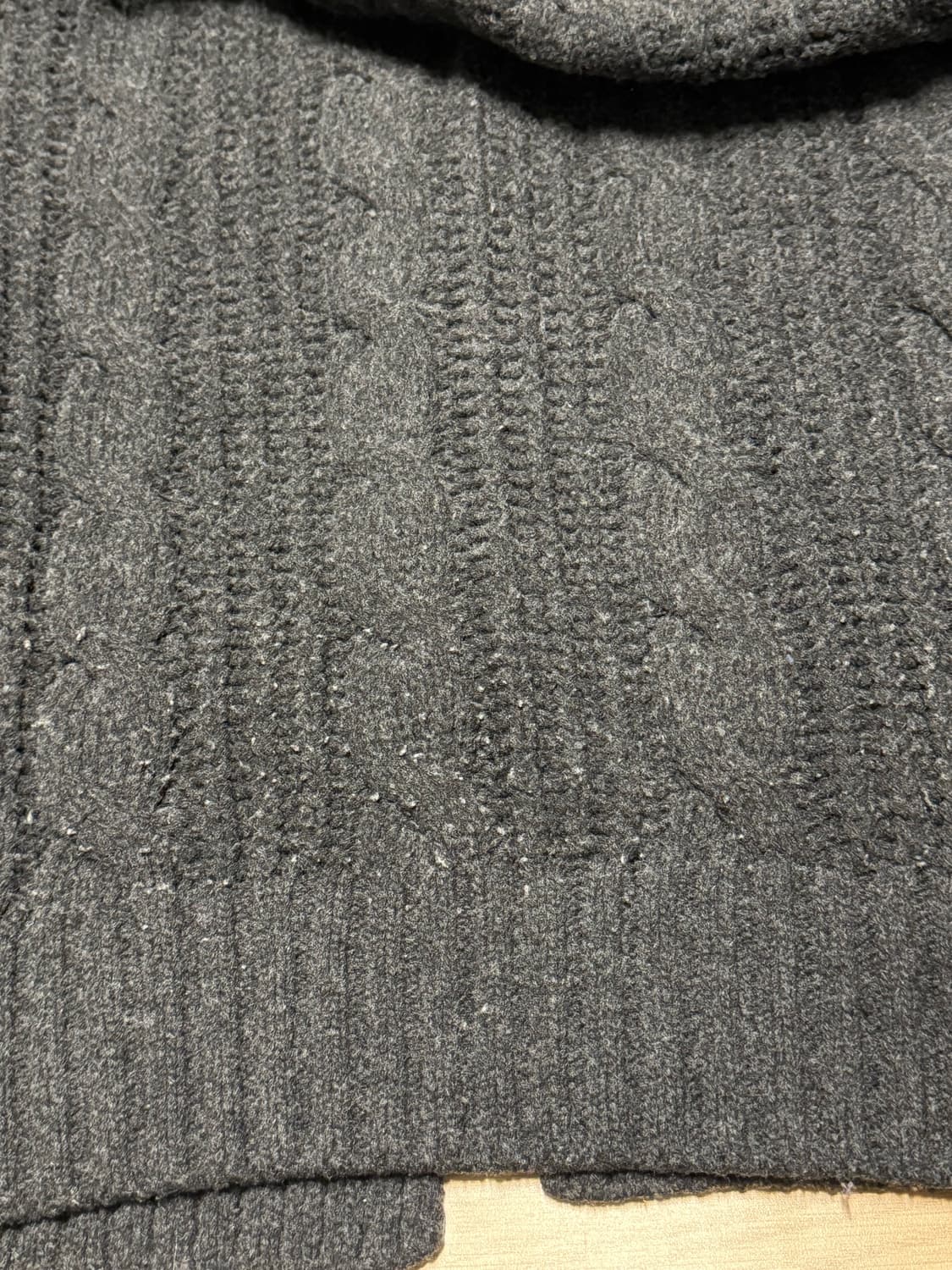 쓰리타임즈 케이블 울 가디건 차콜 상품이미지8