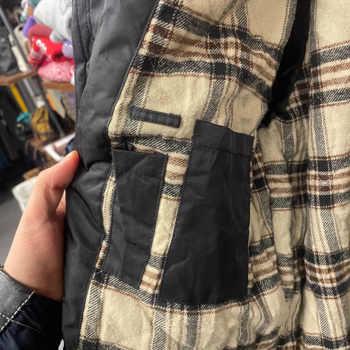 90s 벨스타프 로드 마스터 체크 라이닝 바이커 자켓 N293 상품이미지7