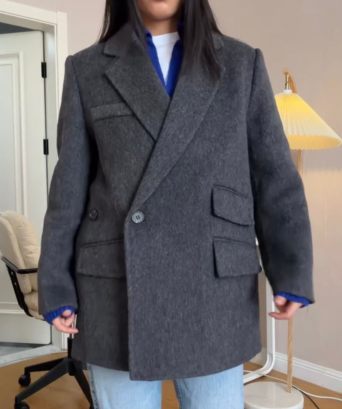 모던한 그레이 오버핏 자켓 상품이미지3