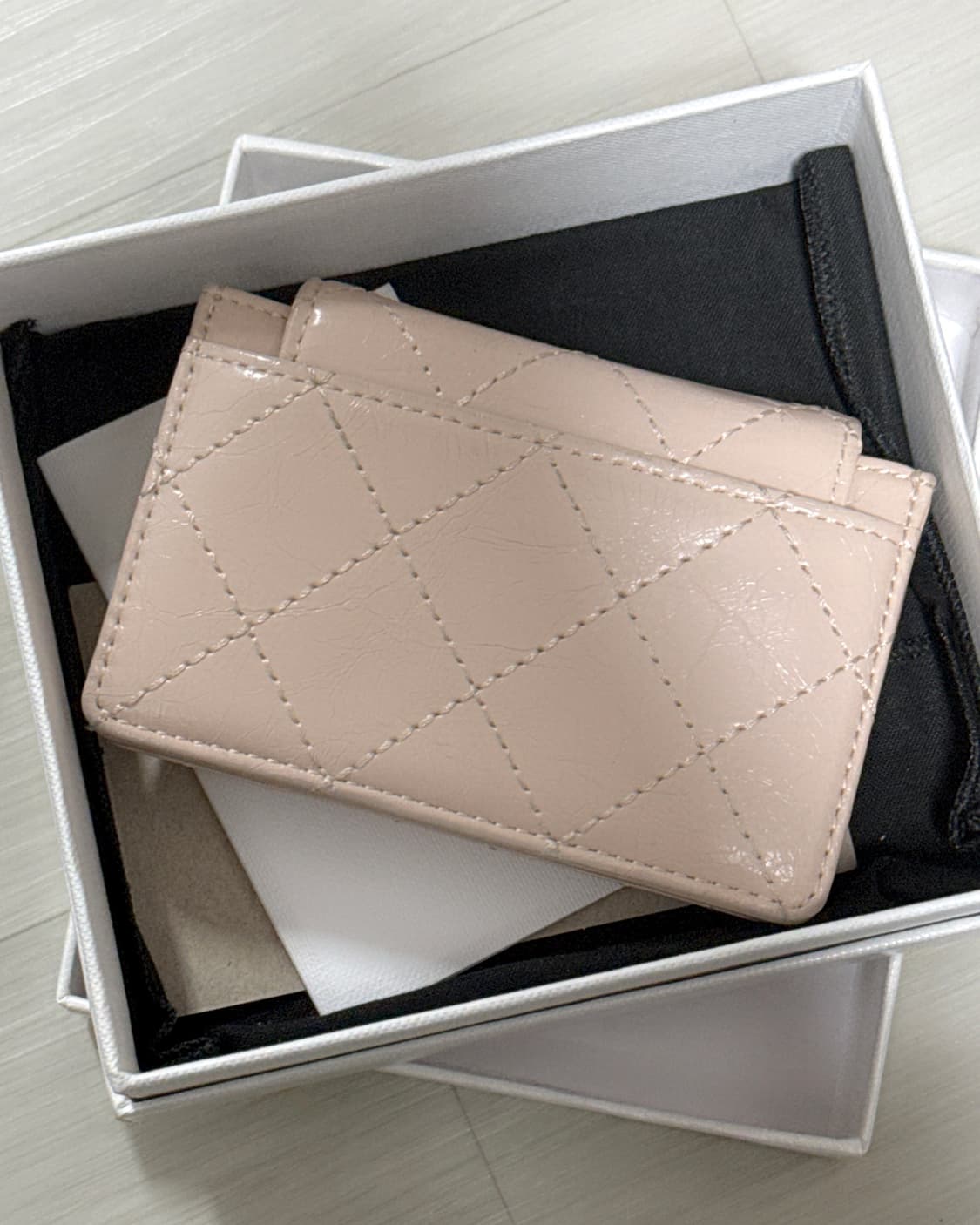 마뗑킴 퀼팅 아코디언 지갑 베이지 상품이미지2