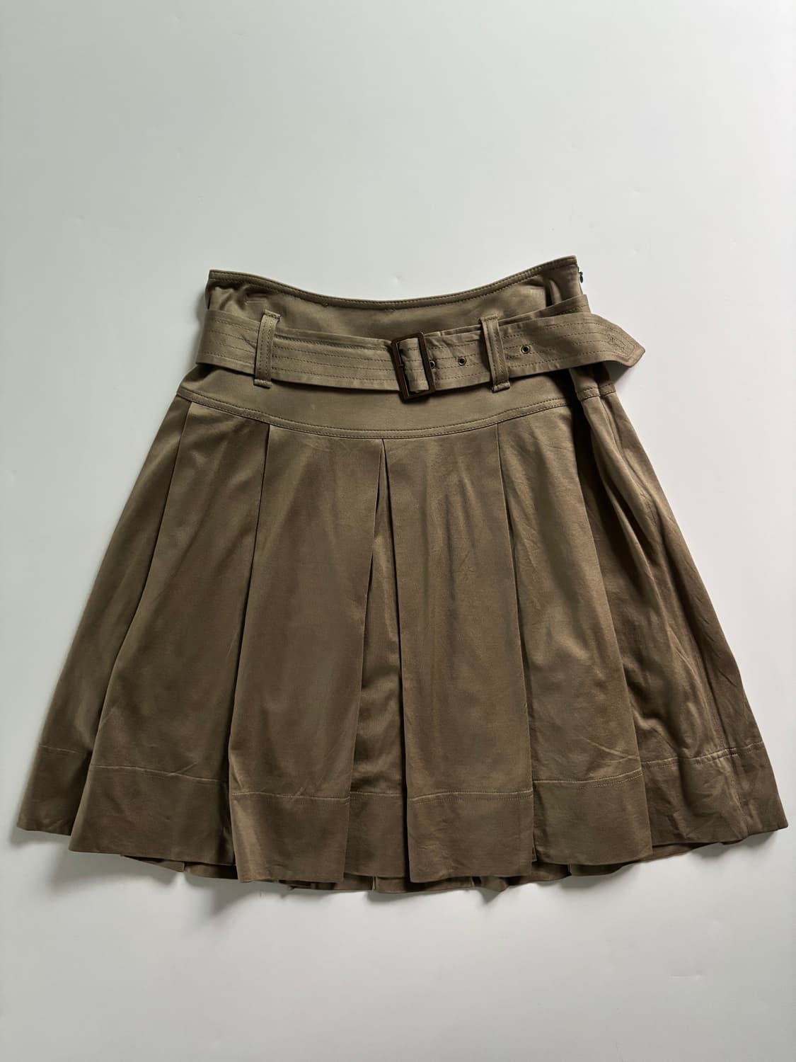 Burberry 버버리 런던 카키 플리츠 벨티드 스커트 상품이미지1