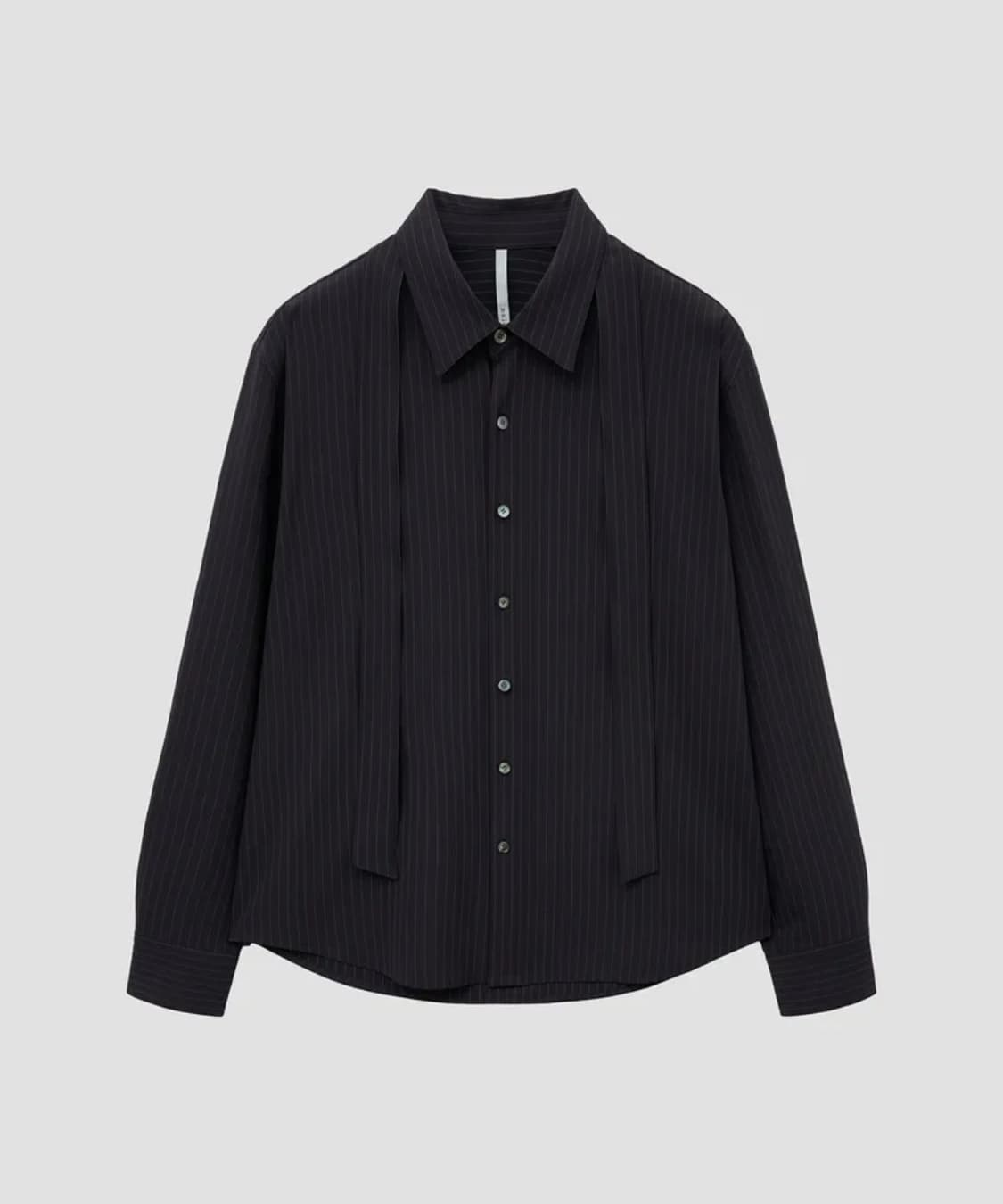 [48] 노이어 스트라이프 스카프 셔츠 애쉬퍼플 상품이미지2