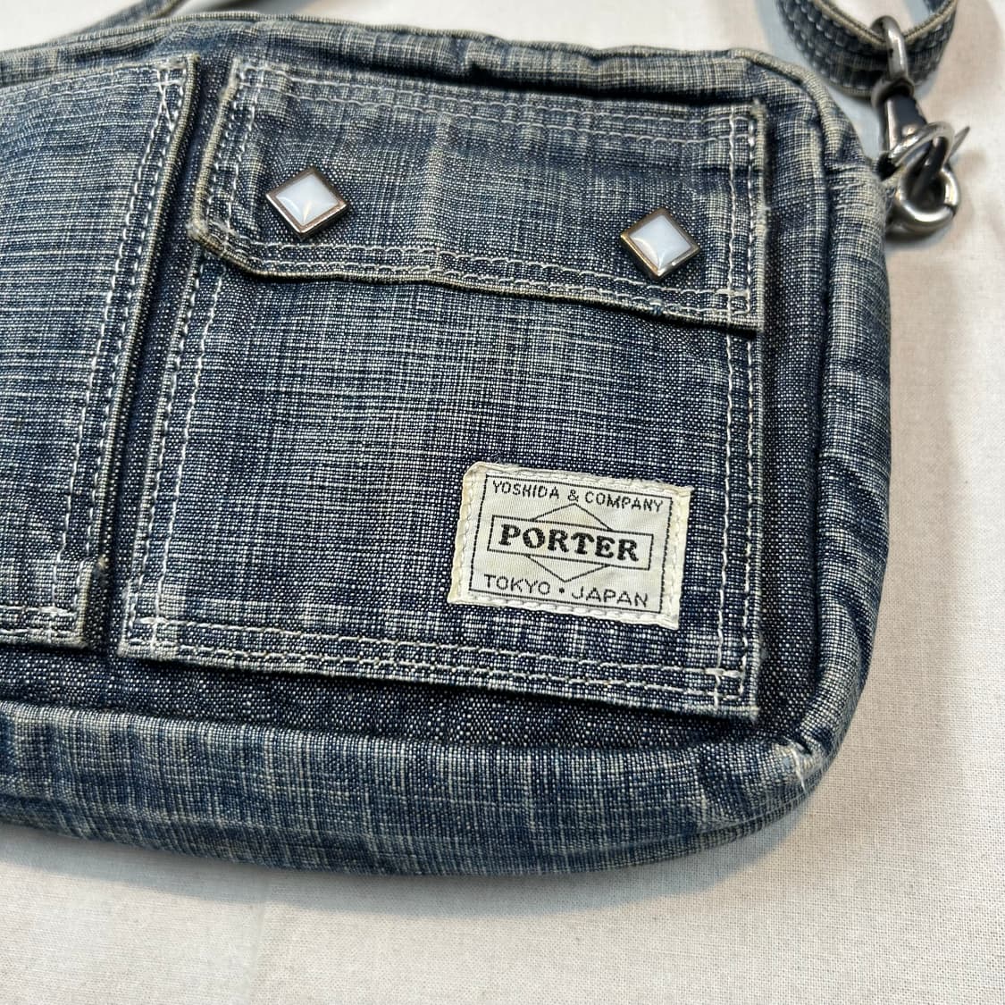 요시다 포터 온스 코튼 블루 데님 숄더백 크로스백 P03 상품이미지3