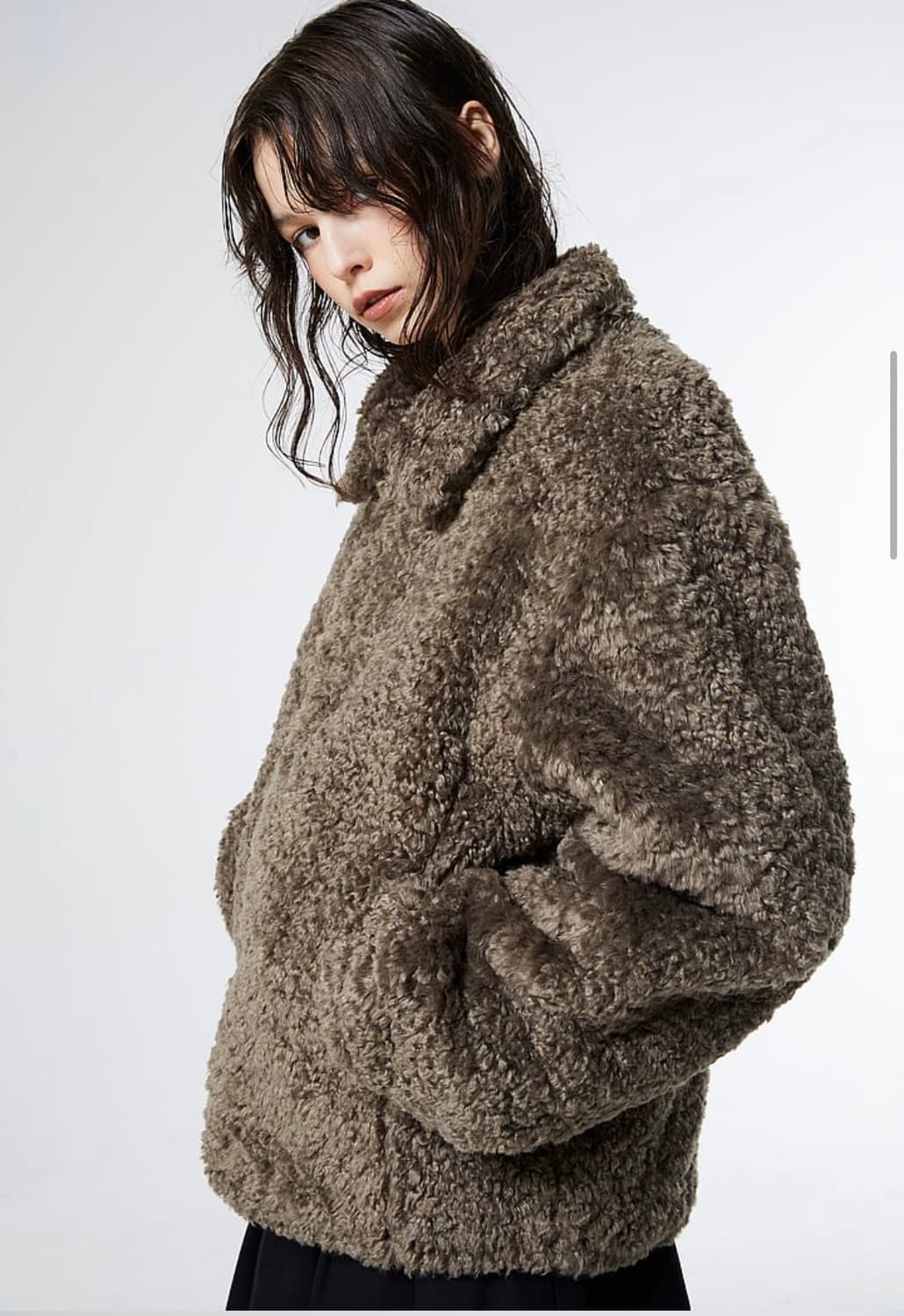 밀로우먼 버튼 리버시블 퍼자켓 m 차콜 상품이미지1