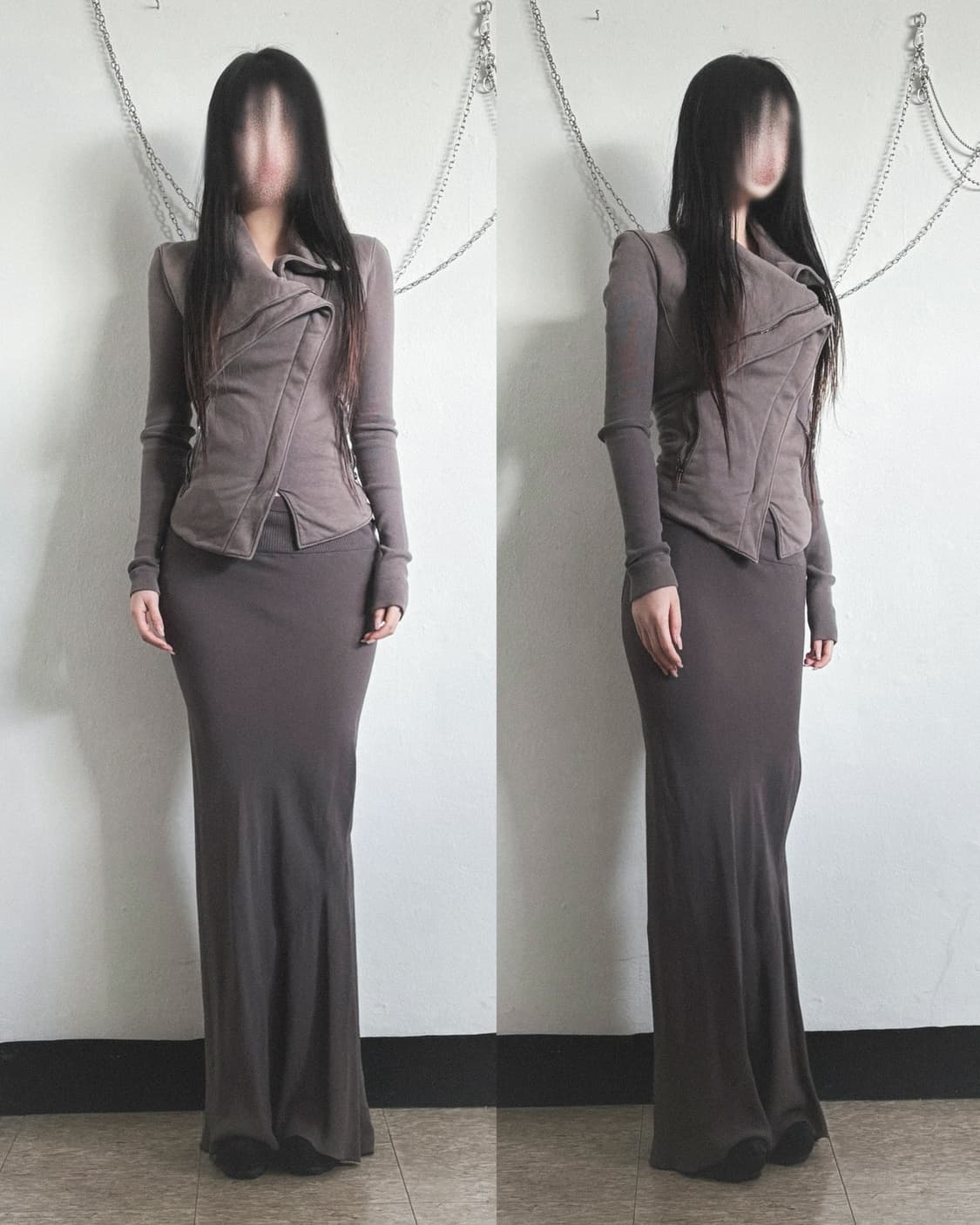 가레스퓨 하이넥 드레이프 코튼 집업 상품이미지4