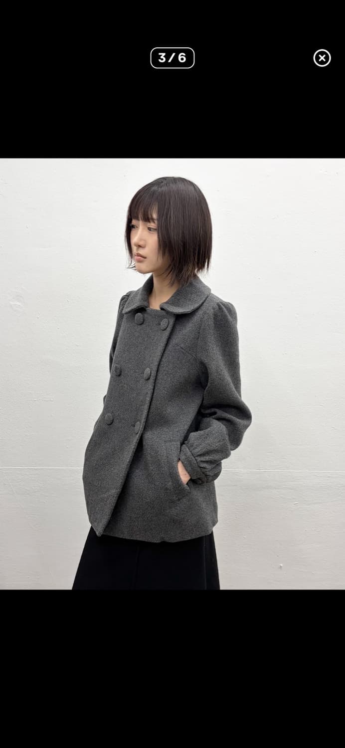 츠모리 치사토 그레이 퍼프 코트 상품이미지3
