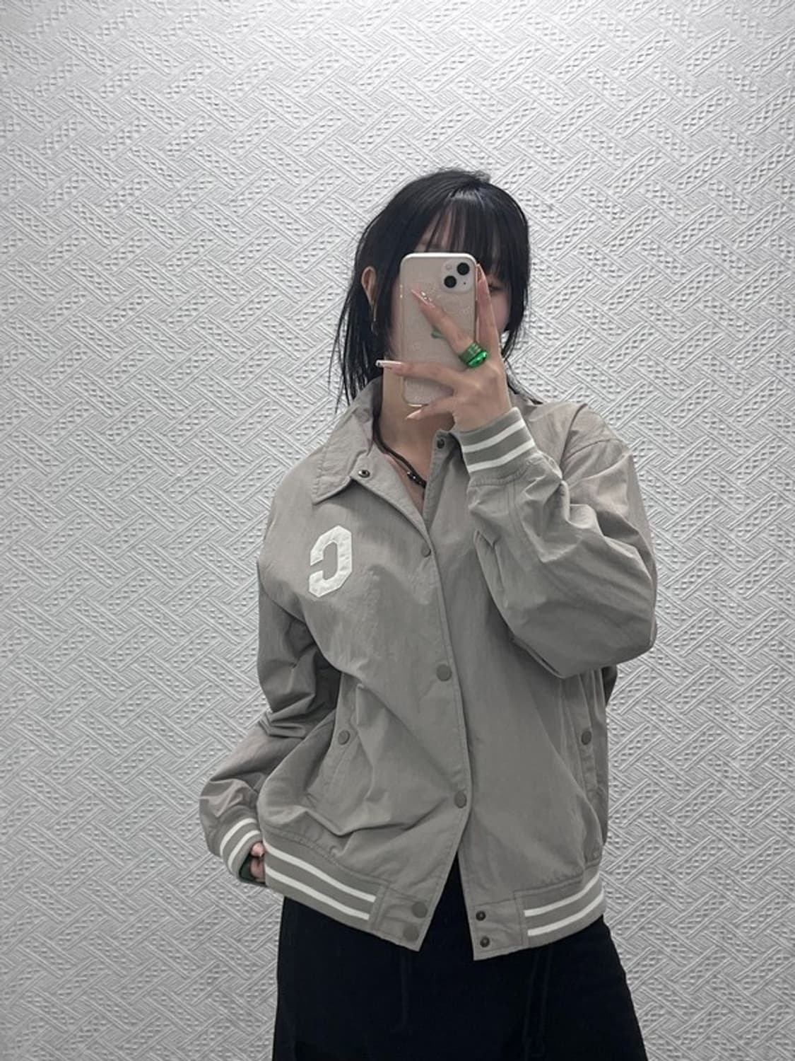 커버낫 올드스쿨 컨트리 빈티지 C로고 바시티자켓 M C08283 상품이미지2