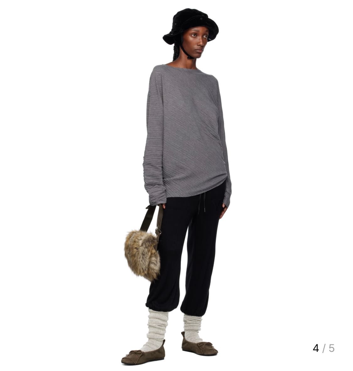 [OPEN YY] 그레이 플리츠 탑 상품이미지2