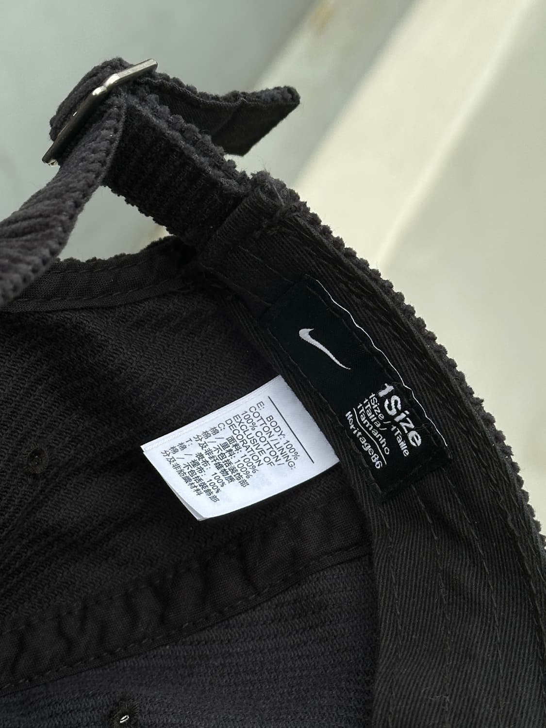 [M-L] 나이키 코듀로이 블랙 볼캡 모자 상품이미지6