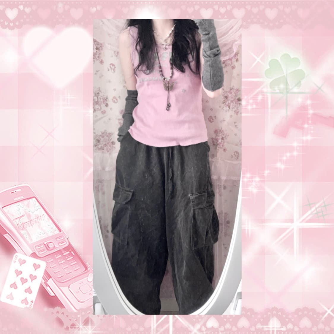Vintage y2k pink sleeveless 상품이미지4