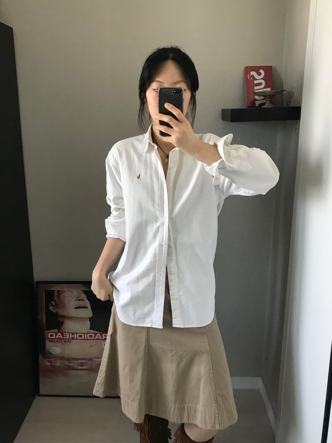 폴로 랄프로렌 포니 로고 화이트 셔츠 상품이미지3