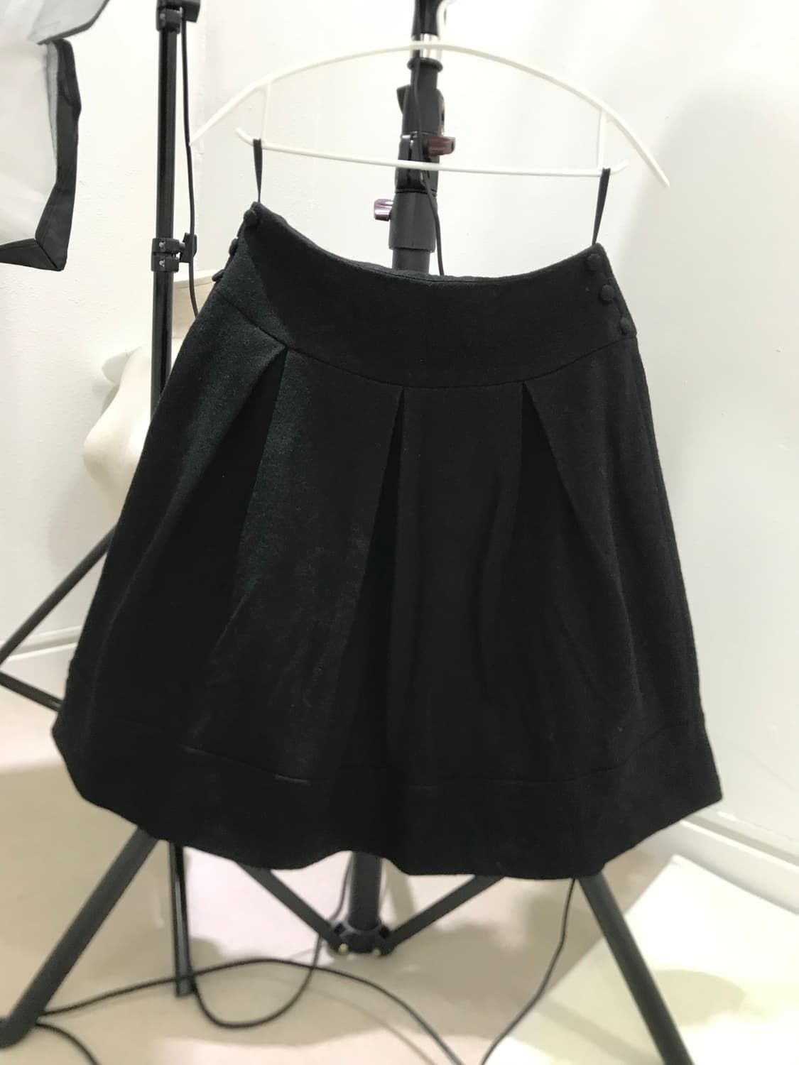Thick wool pleats winter midi skirt 상품이미지8