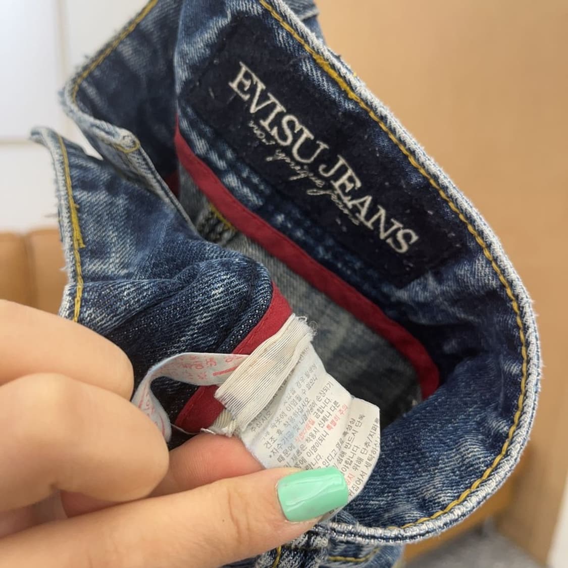 에비수 올드스쿨 레트로 포켓 프린팅 데님팬츠 32인치 C06792 상품이미지5