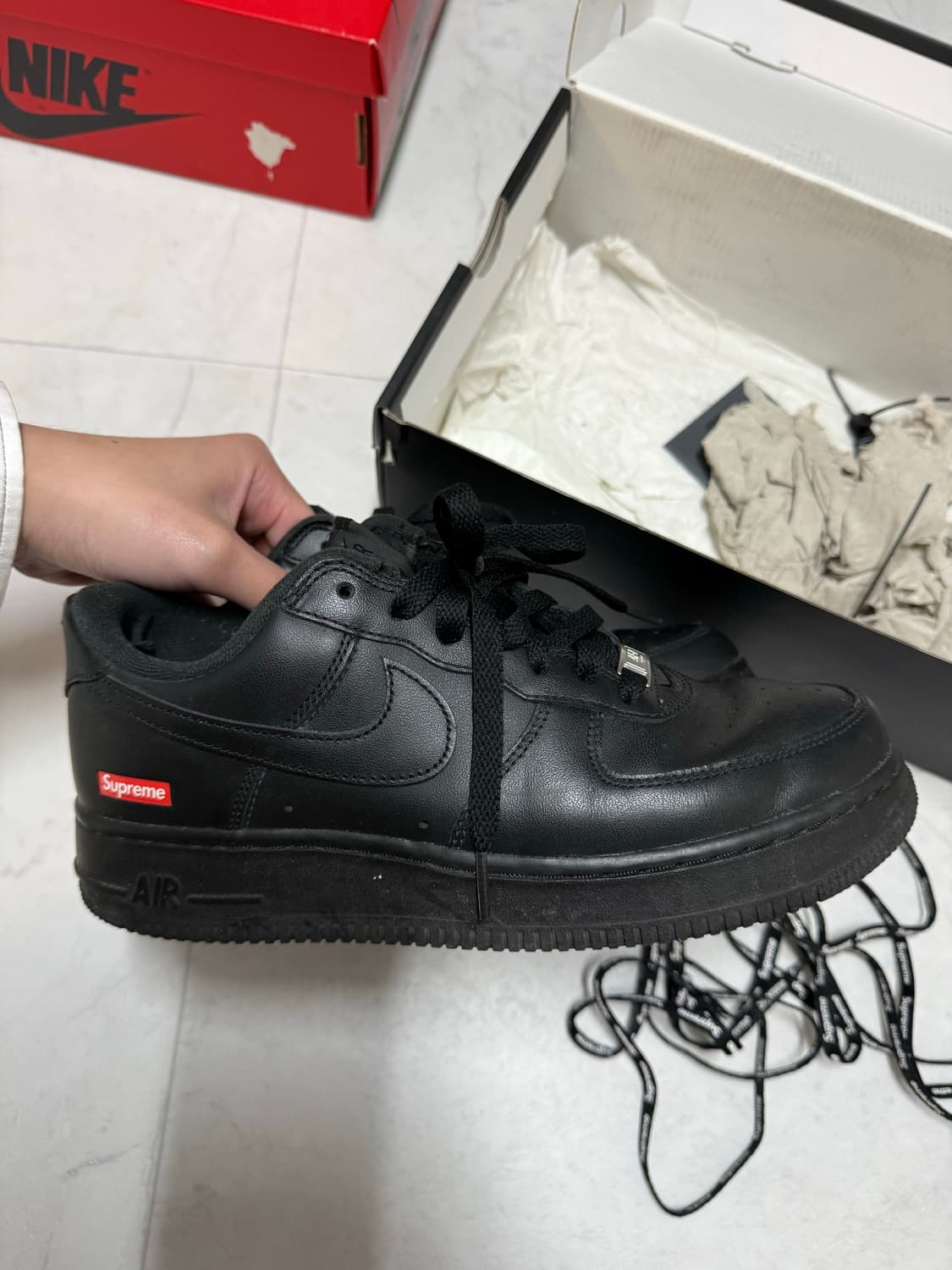 Nike x Supreme Air Force 1 Black W245 상품이미지5