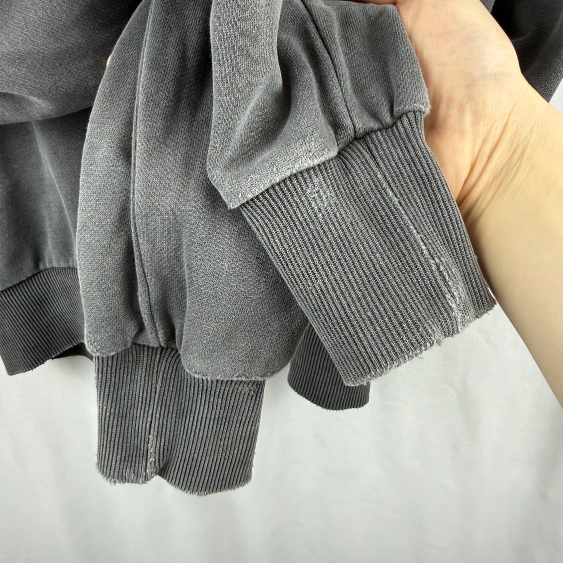 (F) 오드스튜디오 크롭 후드집업 차콜 상품이미지5