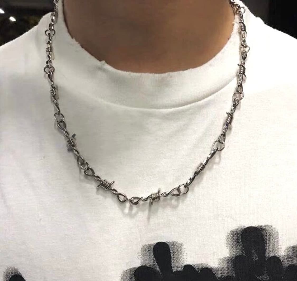 바버드 브로치 체인 목걸이 상품이미지1