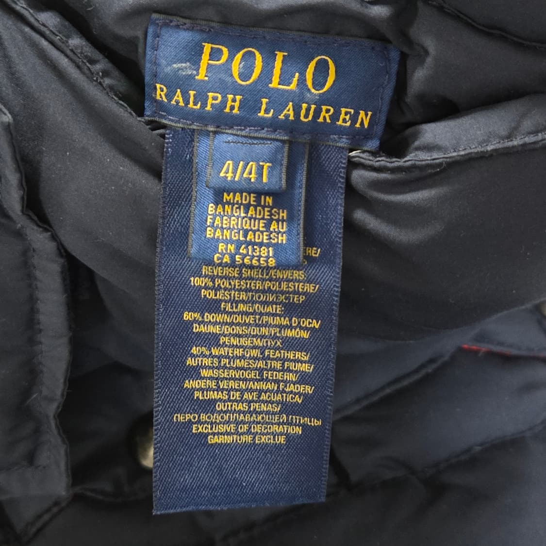 폴로랄프로렌 키즈 리버시블 다운 패딩조끼 4T  상품이미지6