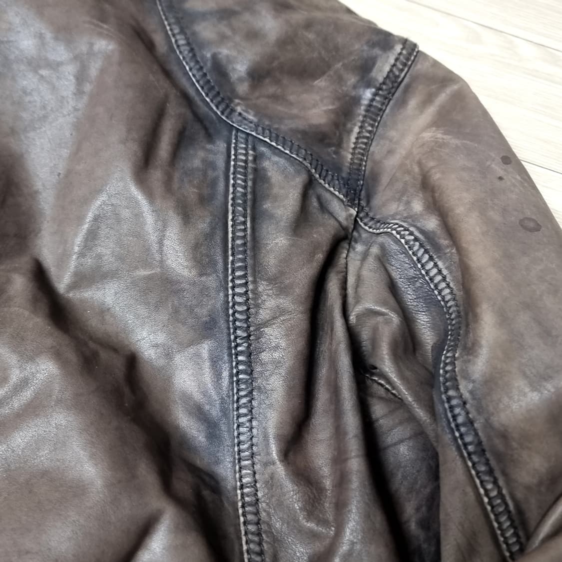 이테리제 빈티지55 브라운 가죽 a-1 봄버 자켓(100-105) 상품이미지9