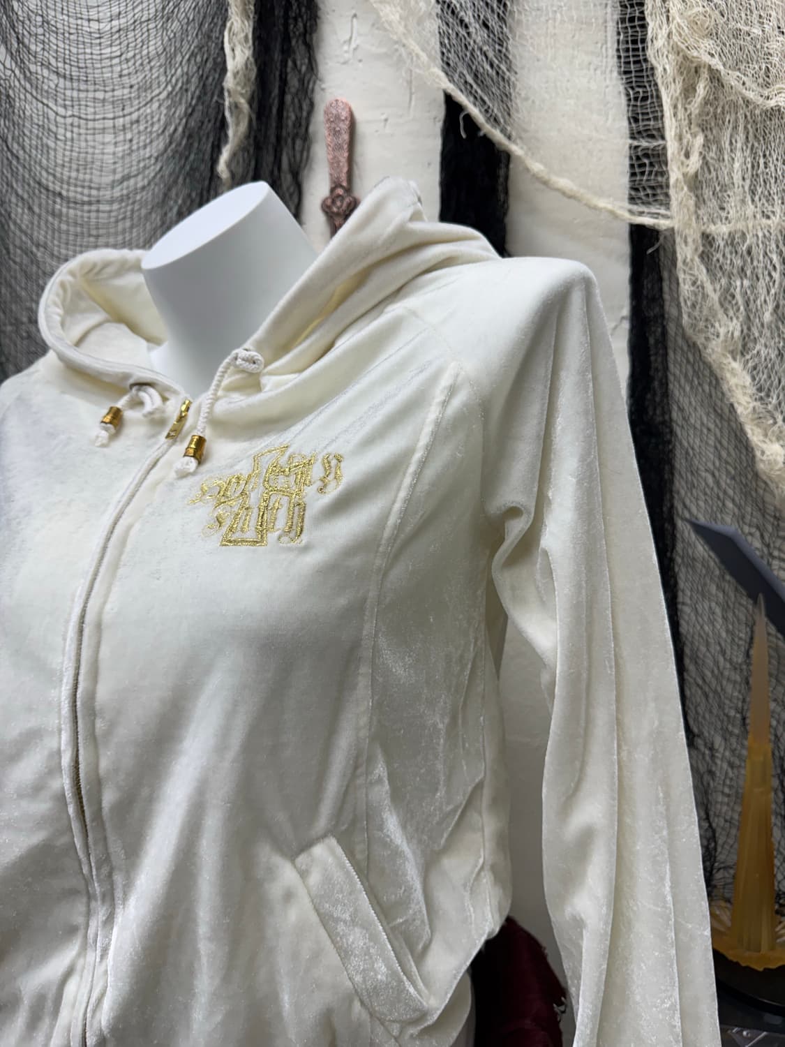 Babydoll 00s y2k embroidery hoodie 상품이미지3