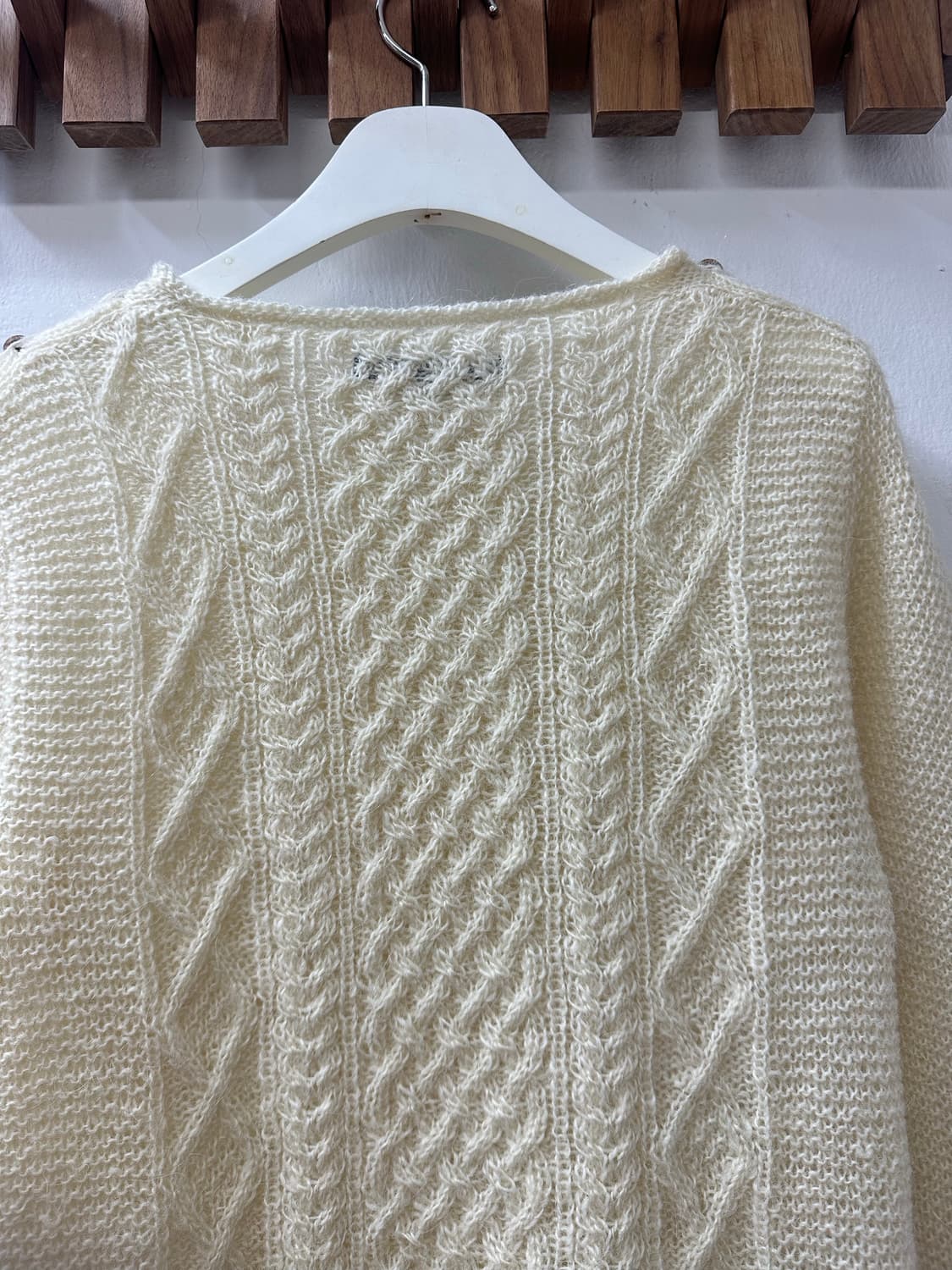 일본빈티지 울100% 꽈배기 케이블 풀오버 니트 상품이미지8