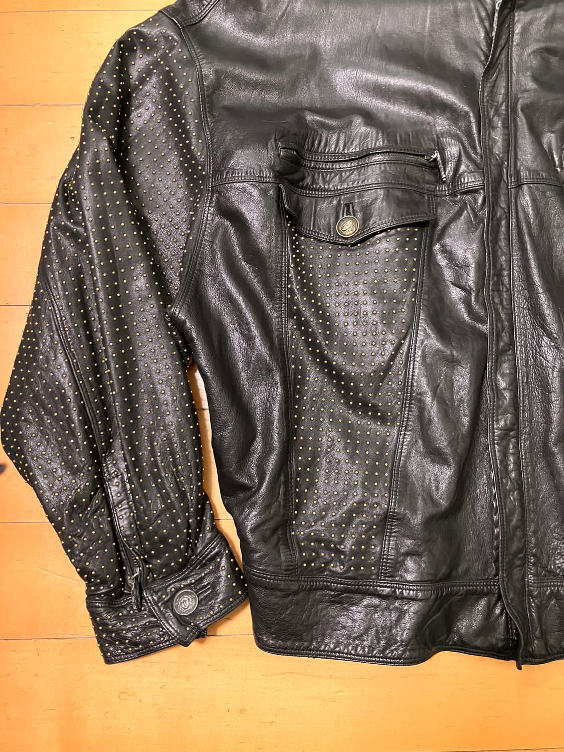 Gianni versace 베르사체 쿠틔르 골드 스터드 모토 자켓 상품이미지3