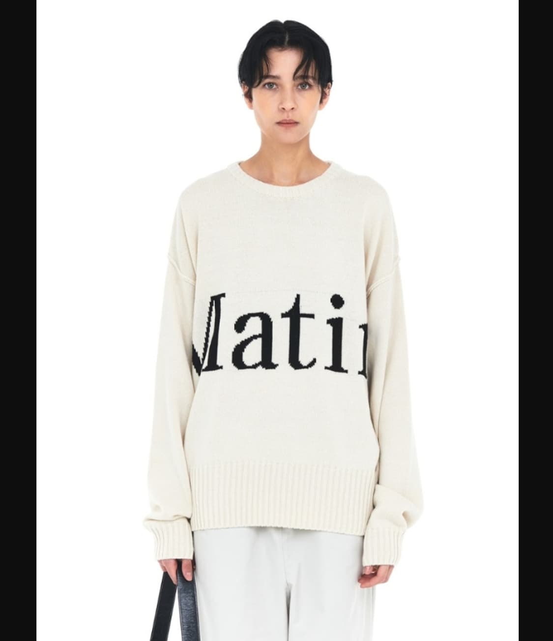 마뗑킴 22SS 빅로고니트 55~88 아이보리 F 상품이미지1