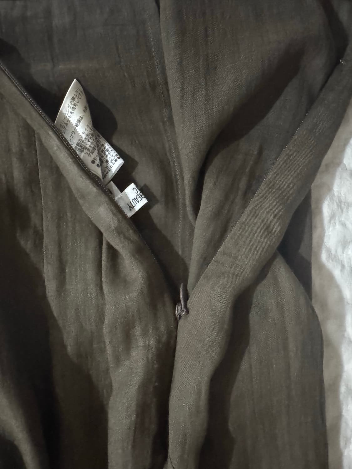 빈티지 카키 시스루 슬리브리스 상품이미지3