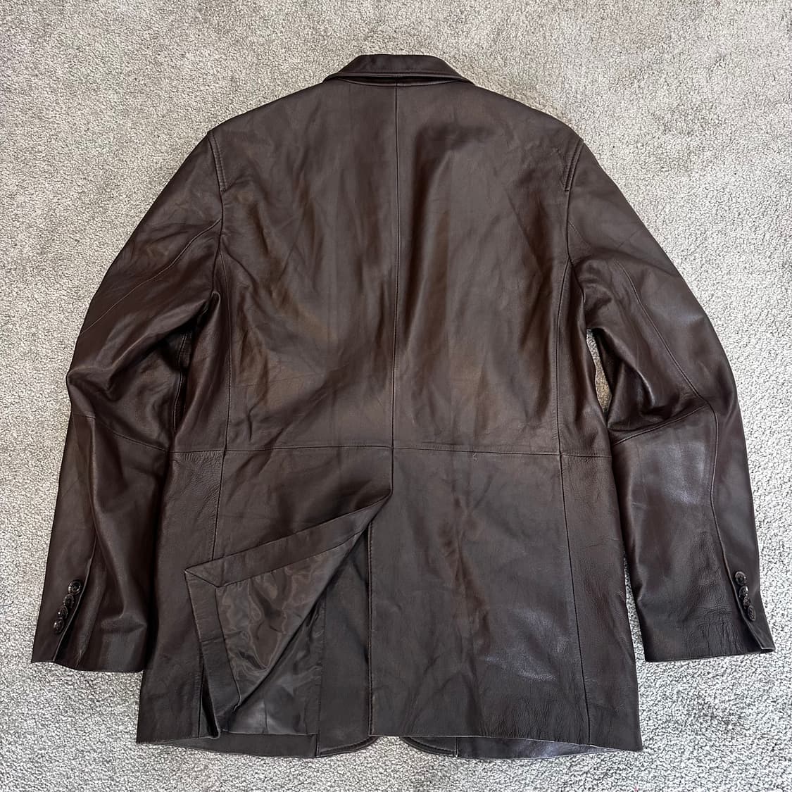 빈티지 브라운 양가죽 싱글 블레이저 자켓M 상품이미지8