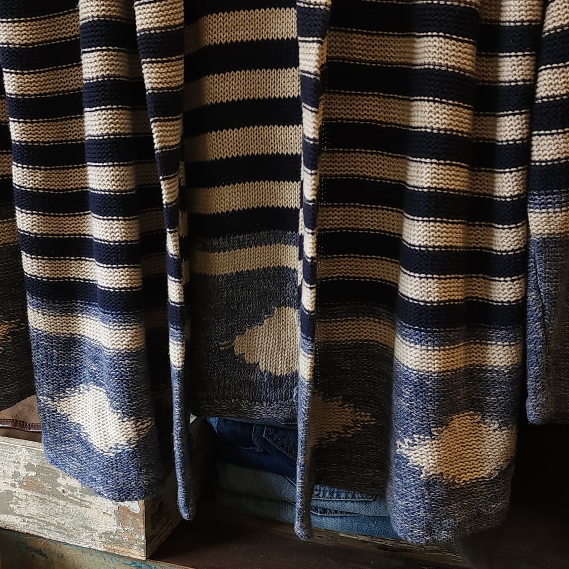 폴로 랄프로렌 가디건 웨스턴 스트라이프 나바호 오픈 롱 가디건 F 상품이미지6