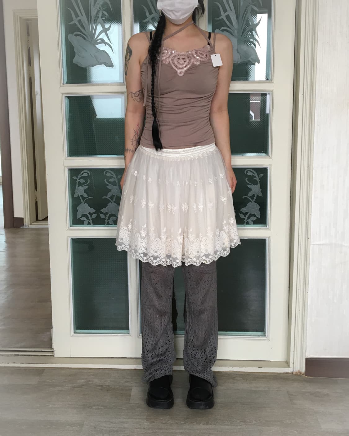 Crochet point shirring sleeveless 상품이미지5