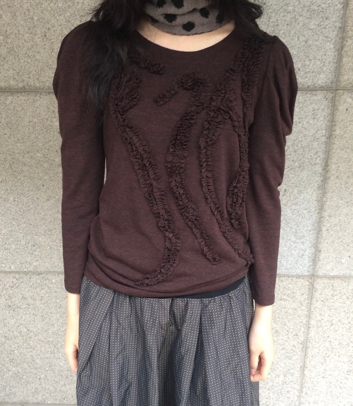 아플리케 퍼프 7부 티셔츠 상품이미지2